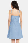 Clovia Cotton Knee Length Nightdress - Blue — thumbnail 4