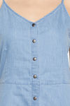 Clovia Cotton Knee Length Nightdress - Blue — thumbnail 6