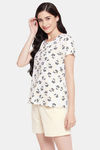 Clovia Cotton Shorts Set - White — thumbnail 3