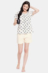Clovia Cotton Shorts Set - White — thumbnail 5