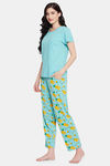 Clovia Cotton Pyjama Set - Blue — thumbnail 2