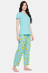 Clovia Cotton Pyjama Set - Blue — thumbnail 3