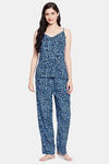 Clovia Cotton Pyjama Set - Blue — thumbnail 1