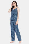 Clovia Cotton Pyjama Set - Blue — thumbnail 2