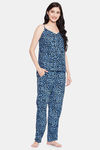 Clovia Cotton Pyjama Set - Blue — thumbnail 3