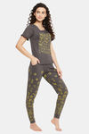 Clovia Cotton Pyjama Set - Grey — thumbnail 3
