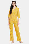 Clovia Cotton Pyjama Set - Yellow — thumbnail 1
