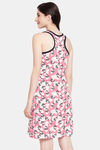 Clovia Cotton Knee Length Nightdress - Pink — thumbnail 4