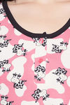 Clovia Cotton Knee Length Nightdress - Pink — thumbnail 6