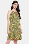 Clovia Crepe Loungedress - Green — thumbnail 3