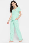 Clovia Cotton Pyjama Set - Blue — thumbnail 3