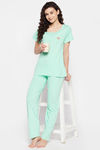 Clovia Cotton Pyjama Set - Blue — thumbnail 5