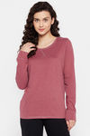 Clovia Cotton Lounge Top - Maroon — thumbnail 1