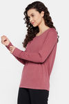 Clovia Cotton Lounge Top - Maroon — thumbnail 2