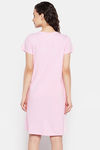 Clovia Cotton Short Length Nightdress - Pink — thumbnail 6