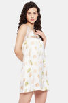 Clovia Satin Short Length Nightdress - White — thumbnail 2