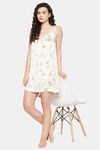 Clovia Satin Short Length Nightdress - White — thumbnail 5