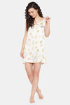 Clovia Satin Short Length Nightdress - White — thumbnail 6