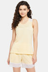 Clovia Cotton Shorts Set - Yellow — thumbnail 1