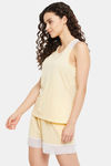 Clovia Cotton Shorts Set - Yellow — thumbnail 2