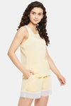 Clovia Cotton Shorts Set - Yellow — thumbnail 3