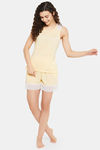 Clovia Cotton Shorts Set - Yellow — thumbnail 5