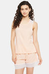 Clovia Cotton Shorts Set - Peach — thumbnail 1