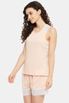 Clovia Cotton Shorts Set - Peach — thumbnail 2