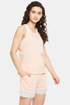 Clovia Cotton Shorts Set - Peach — thumbnail 3