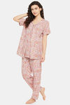 Clovia Cotton Maternity / Nursing Pyjama Set (Pack of 2) - Pink — thumbnail 5