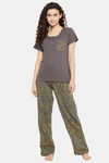 Clovia Cotton Pyjama Set (Pack of 2) - Grey — thumbnail 1