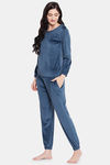 Clovia Velour Pyjama Set (Pack of 2) - Blue — thumbnail 2