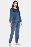 Clovia Velour Pyjama Set (Pack of 2) - Blue — thumbnail 3