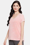 Clovia Viscose Sleep Shirt - Peach — thumbnail 2