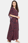 Clovia Nylon Full Length Nightdress - Black — thumbnail 3