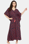 Clovia Nylon Full Length Nightdress - Black — thumbnail 5