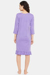 Clovia Cotton Short Length Nightdress - Purple — thumbnail 4