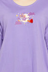 Clovia Cotton Short Length Nightdress - Purple — thumbnail 6