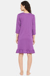 Clovia Cotton Short Length Nightdress - Purple — thumbnail 4