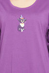 Clovia Cotton Short Length Nightdress - Purple — thumbnail 6