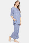 Clovia Cotton Pyjama Set - Blue — thumbnail 3