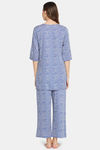 Clovia Cotton Pyjama Set - Blue — thumbnail 4