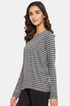 Clovia Cotton Sleep Shirt - Grey — thumbnail 2