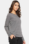 Clovia Cotton Sleep Shirt - Grey — thumbnail 3
