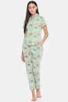 Clovia Cotton Pyjama Set - Green — thumbnail 1