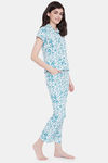 Clovia Cotton Pyjama Set - Blue — thumbnail 2