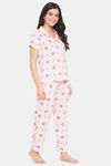 Clovia Cotton Pyjama Set - Pink — thumbnail 2