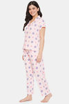 Clovia Cotton Pyjama Set - Pink — thumbnail 3