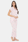 Clovia Cotton Pyjama Set - Pink — thumbnail 2