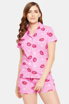 Clovia Cotton Shorts Set - Pink — thumbnail 1